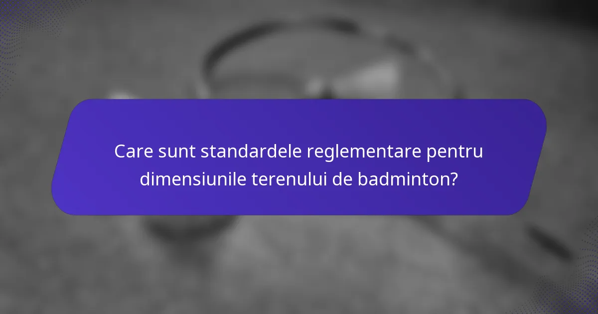 Care sunt standardele reglementare pentru dimensiunile terenului de badminton?
